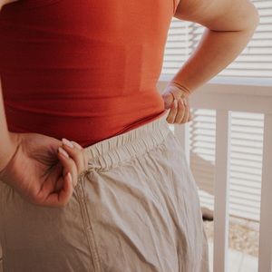 Free people poplin pull on shorts